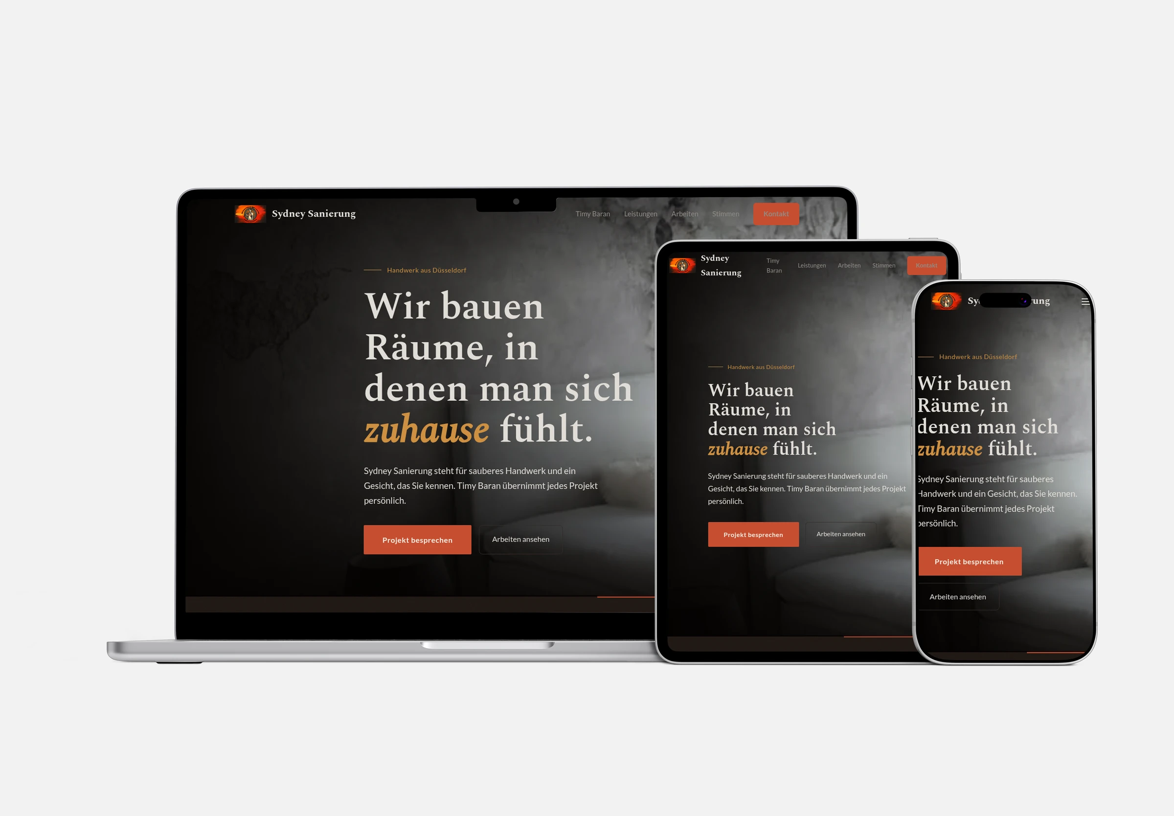 Sydney Sanierung Website auf Laptop, Tablet und Smartphone